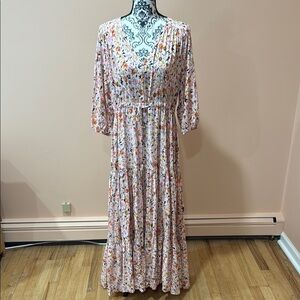 Petal & Pup Multi Pink flower Maxi Dress